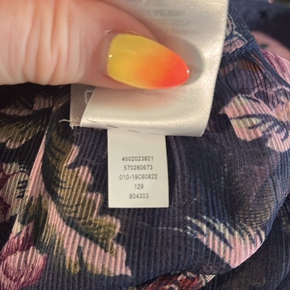 Chico’s Chiffon Floral Ruffle Blouse Long Sleeve Feminine Sheer w/Camisole - Picture 11 of 12